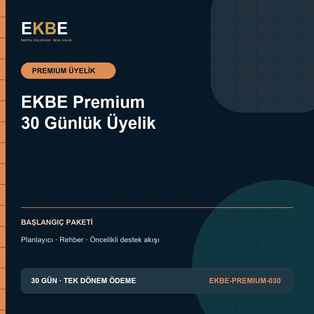 EKBE Premium 30 günlük üyelik kapak görseli