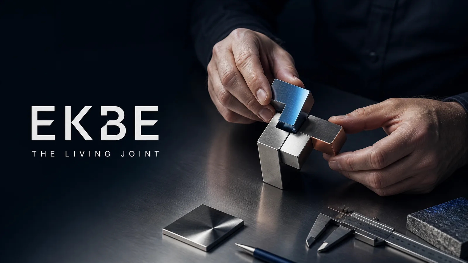 EKBE'nin dört parçalı bağlantısını bir araya getiren mühendis elleri